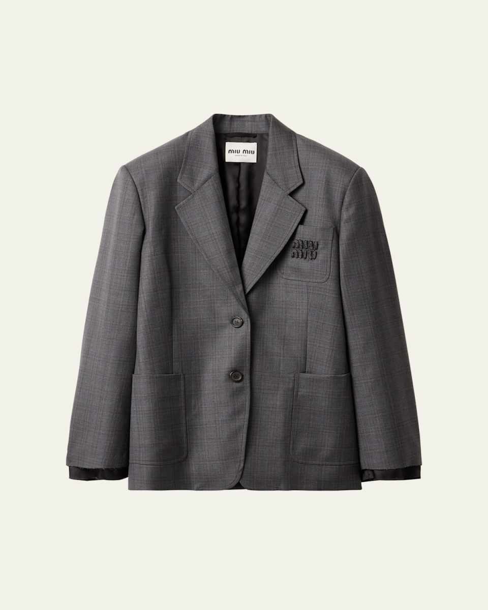 Long-Sleeve Oversized Blazer Jacket